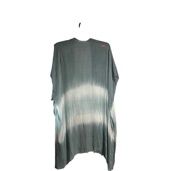 Moss Rose Women Open Front Kimono Coverup Green Tie-Dye Shrug Wrap One Size SNAG - Picture 3 of 5